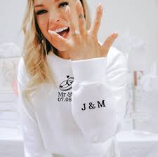 Sweater Wedding Embroidered Personalized With Date Wedding Gift Sweater  Bride and Groom Last Name Last Name Wedding Anniversary Gift