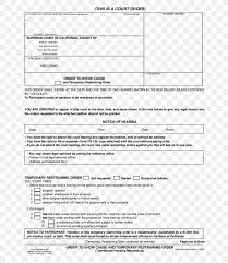 4 orders may also be extended. Document Civil Harassment Restraining Order Court Order To Show Cause Png 728x943px Document Area Black And