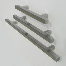 Pi Square Bar Pulls Brushed Nickel Cabinet Door And Drawer Pulls By Celes Kitchen Cabinet Pulls Stainless Steel Cabinet Hardware Kitchen Cabinet Door Handles