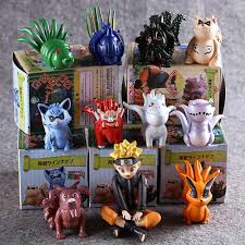 10pcs Set Naruto Naruto And Bijuu Kurama Utakata Figure Statue Toy Naruto Cute Action Figures Anime