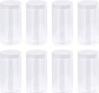uxcell Round Plastic Jars with White Screw Top Lid, 34oz/ 1000ml Wide-mouth  Clear Empty Containers for Storage, Organizing, 8Pcs