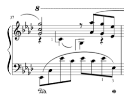 A note can be placed on either a line or a space on the staff. What Does The L Shaped Symbol Attached To C5 And G4 On The Top Staff Mean Music Practice Theory Stack Exchange