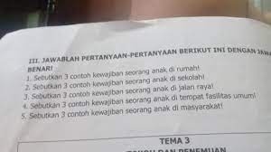 Tolong Dijawab Ya 1 Sebutkan 3 Contoh Kewajiban Seorang Anak Dirumah 2 Sebutkan 3 Brainly Co Id