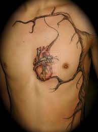 Oooo Anatomical Heart In My Tree Side Piece Neck Tattoo Broken Heart Tattoo Heart Tattoo