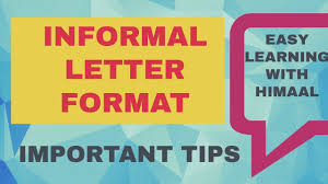 Formal letter writing for class 9 icse format. Informal Letter Format Youtube