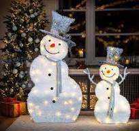 Amazon.com: VINGLI 5ft Set of 2 Lighted Snowman Christmas ...