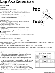 Tap Tape Long Vowel Words 1st 2nd Grade Pdf Free Download