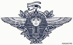 Fantastic vintage horus eye in circle having wings tattoo design. Ancient Egypt Tattoo Pharaoh Sun Eye And Wings Horus God Egyptian Great King Tutankhamen T Shirt Design Stock Vector Adobe Stock