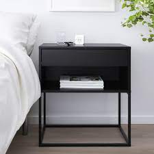 A good night's sleep in a comfy bed. Vikhammer Nightstand Black 235 8x153 8 Ikea