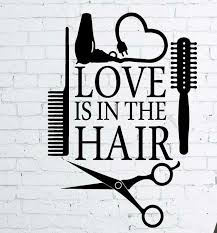 Silhouettes Scissors Comb Brush Blowdryer Love Is In The Hair Hair Salon Design Hair Salon Decor Hair Quotes