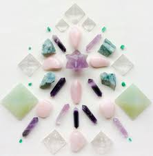 Amethyst Petalite Greenlandite Emerald Jade And Quartz Crystal Grids By Woodlights Woudlicht Crystal Aesthetic Crystal Grid Crystal Mandala