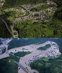 La neve che si fonde, le piogge intense, ed ecco l'effetto che si ottiene in germania, dove in assia, regione. Vyuiwkhk Y8cfm