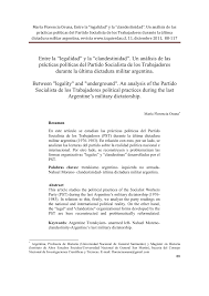 Izquierda socialista (argentina) orientacin trotskista, creado en 2006, como resultado de una fractura del movimiento socialista de los trabajadores. Entre La Legalidad Y La Clandestinidad Un Analisis De Las Practicas Politicas Del Partido Socialista De Los Trabajadores Durante La Ultima Dictadura Militar Argentina Tema Nauchnoj Stati Po Yazykoznaniyu I Literaturovedeniyu