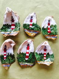 I also went to the sea side for a day trip and gather. My Hand Painted Oyster Shell Ornaments Oyster Shell Crafts Shell Crafts Diy Shell Crafts