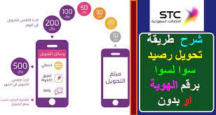 تحويل رصيد سوا stc في الفقرة التالية سنوضح لكم الطريقة الصحيحة لتحويل الرصيد من سوا إلى سوا بالخطوات، ومن الجدير بالذكر أن تلك الطريقة تتطلب معرفة رقم الهوية الوطنية للمرسل إليه: Ø·Ø±ÙŠÙ‚Ø© ØªØ­ÙˆÙŠÙ„ Ø±ØµÙŠØ¯ Ø³ÙˆØ§ Ø§Ù„Ø¨ÙˆØ§Ø¨Ø©