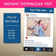Pdf Instagram Style Frame Photo Prop Instagram Sign Social Media Photo Prop Wedding Sign Instagram Party Instan Puntelli Photo Booth Photo Booth Instagram