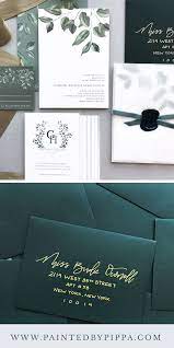 Green Gold Vellum Wedding Invitations Monogrammed Watercol Herbst Hochzeitseinladungen Selbstgemachte Hochzeitseinladungen Kalligraphie Hochzeitseinladungen