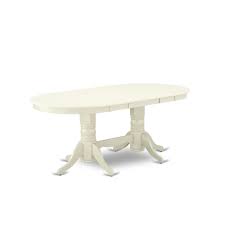 Kindel flame mahogany oxford finish dining room table. East West Furniture Vat Lwh Tp Vancouver Oval Double Pedestal Dining Room Table With 17 Butterfly Leaf In Linen White Finish