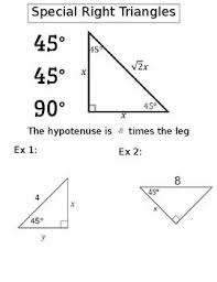 The height of the big triangle equals twice the height of the smaller triangles. Special Right Triangles Inb Right Triangle Special Right Triangle Triangle Math