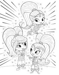 Cool colors are not ove. Shimmer And Shine Coloring Pages Print For Free Best Collection