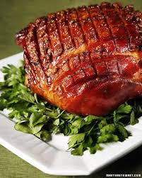 Baked Ham 12 14 Uncooked Smoked Bone In Ham 1c Dark Brown Sugar 1 4c Cognac Or Other Liquid Watercress Easter Dinner Recipes Easter Ham Ham Recipes