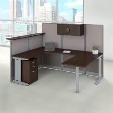 Bush Business Furniture Office In An Hour U Shaped Reception Desk With Storage In 2020 Home Office Design Modern Home Office Furniture Desk Layout