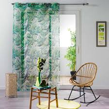 Voilage A œillets Carvenao Motif Feuillage Tropical Voilage Rideau Et Voilage Linge De Maison Gifi