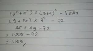 Hasil akar pangkat tiga ini sebagai puluhan. Hasil Dari 3pangkat2 4pangkat2 3 4 Pangkat2 Akar Kuadrat Dari 5184 Adalah Brainly Co Id