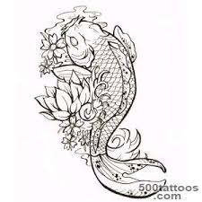 A lotus is a remarkable symbol of east and in this case this flower complements the signification of this design. Black Koi Fish Tattoo Drawing