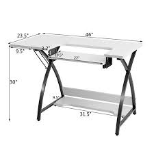 Costway Sewing Craft Table Computer Desk With Adjustable Platform Folding Side Shelf Walmart Com In 2020 Sewing Craft Table Craft Table Computer Table