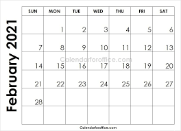 Month Of February Calendar 2021 To Print September Calendar February Calendar December Calendar
