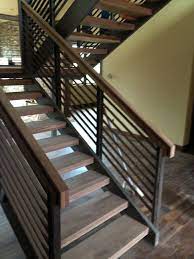 While it's uncommon to see horizontal wooden balusters, it is common to see metal handrails that continue the banister's horizontal lines down to the stair . Going Flat Out With Horizontal Railing Systems Titan Architectural Products Of Utah