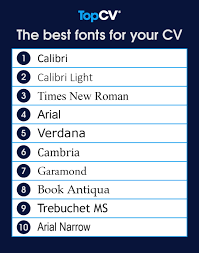 what is the best font to use for a cv