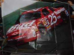 How do you advertise nascar in an entertaining way without including a single shot of a stock car, a track or a nascar driver? Nascar Budweiser Kenny Schrader Banner 48 X57 Graber Auctions