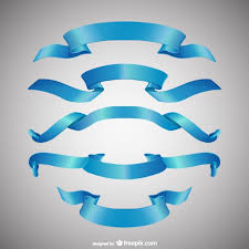 Pack De Cintas Azules Vector Gratis