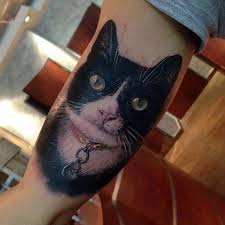 Black And White Cat Tattoo 