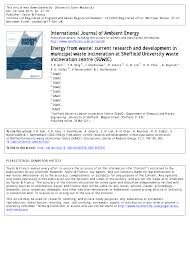 There are many waste to energy plants in this board. Pdf Energy From Waste Current Research And Development In Municipal Waste Incineration At Sheffield University Waste Incineration Centre Suwic