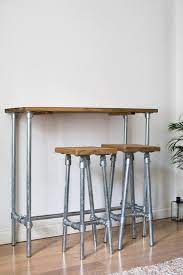 Industrial Style Breakfast Bar With Steel Legs Reclaimed Etsy Dining Room Renovation Kitchen Bar Table Dining Room Small