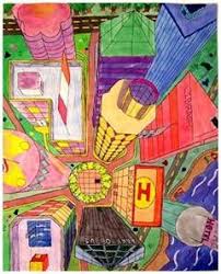 Birds Eye View Drawing Of A Bedroom For Kids Bird S Eye View Perspective City Perspective Art One Point Perspective Elementary Art