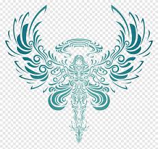 Small praying baby angel tattoo. Tribal Wars 2 Angel Cherub Tattoo Tribalism Grand Openning Ink Symmetry Png Pngegg
