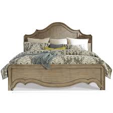Allow your stunning curved headboard to stand on its own by creating a backdrop for it. Riverside Furniture Corinne Queen Curved Panel Bed In Sun Drenched Acacia Finish Lindy S Furniture Company Panel Beds