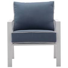 Don't throw away those old folding lawn chairs, bring them back to life by reweaving the seat with brightly colored craft cord. Portofino Aluminum Patio Arm Chair White Blue Best Buy Canada