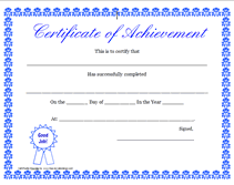 Just download one, open it in a program that can display the pdf files, and print. Free Printable Certificate Of Achievement Blank Templates
