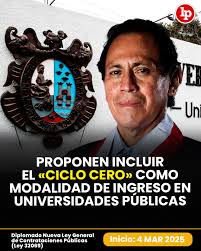 🔴 Proponen incluir el «ciclo cero» como modalidad de ingreso en  universidades públicas ✓ Para más detalles clic aquí 👉https://lpd.pe/2yMM6  ..... 🎯 Únete a nuestro canal de WhatsApp aquí 👇  https://whatsapp.com/channel/0029Vakr1lfJf05gmwL20R0A
