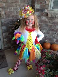 Wear a women's catsuit costume or a ruffled dress as the base to your women's clown costume. Colorful Clown Costume For Girls Handmade Outfit Kids Clown Costume Clown Costume Kids Cute Clown Costume Clown Costume