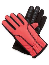 Details About Isotoner Womens Smartouch Fleece Lined Texting Winter Gloves Coral And Black