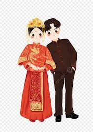 中式結婚鳳冠霞帔婚禮, 新娘剪貼畫, 中文, 婚姻素材圖案，PSD和PNG圖片免費下載