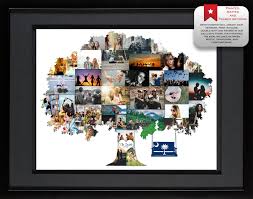 Family Tree Idea Premium Hand Crafted Photo Collage Artsy Einstein Family Tree Wall Art Family Tree Art Family Tree Collage