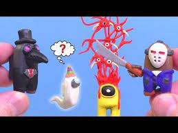 All Among Us Part 3 And Trevor Henderson Creatures With Clay Youtube Clay Creatures Trevor