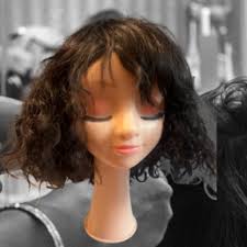 INDU Hunan Hair Wig Spiral Curls with Bangs Bob Cut 8-10” Women